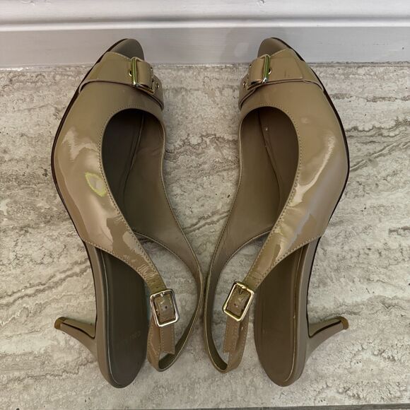 COLE HAAN Grand OS Patent Slingback Sandals Kitten Heels D43710 Size 7.5 B - Picture 12 of 13